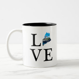 Nubble Lighthouse, Maine Zweifarbige Tasse