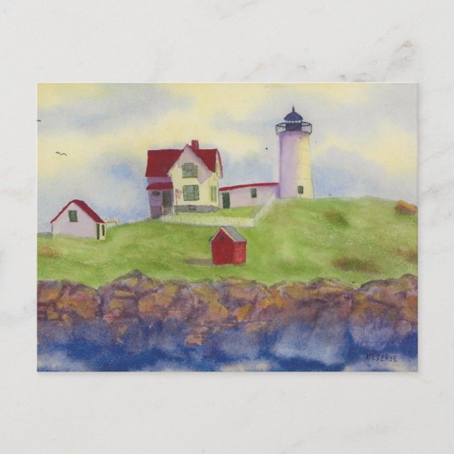 Nubble Lighthouse Postkarte (Vorderseite)