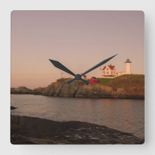 Nubble Lighthouse Quadratische Wanduhr