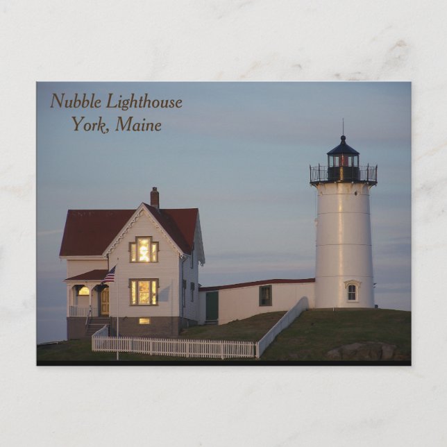 Nubble Lighthouse, York, Maine Postkarte (Vorderseite)