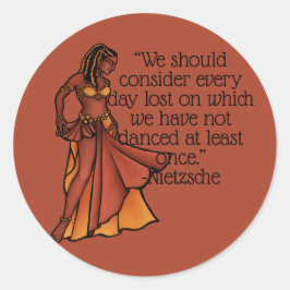Nubian Belly Dancer Goddess Runder Aufkleber