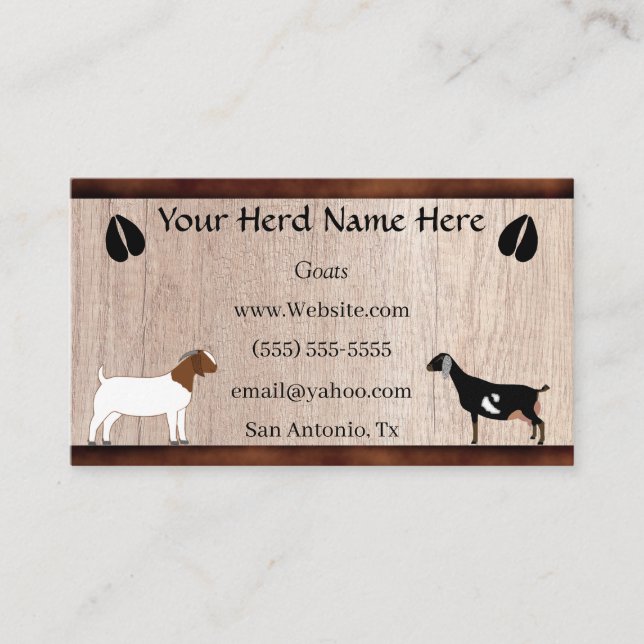 Nubian & Boer Goat Business Card Visitenkarte (Vorderseite)