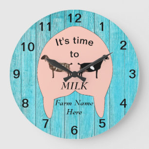 Nubian Dairy Goat Farm Udder Large Clock Große Wanduhr