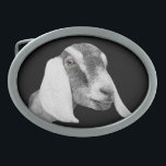 Nubian Dairy Goat Gürtelschnalle<br><div class="desc">Nubian Daigat Bleistift gezeichnet und auf einem schwarzen Hintergrund - Ändern Sie die Hintergrundfarbe,  indem Sie diese Schaltfläche anpassen und dann die Bearbeitung für Hintergrundfarbe</div>