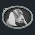 Nubian Dairy Goat Gürtelschnalle<br><div class="desc">Nubian Daigat Bleistift gezeichnet und auf einem schwarzen Hintergrund - Ändern Sie die Hintergrundfarbe, indem Sie diese Schaltfläche anpassen und dann die Bearbeitung für Hintergrundfarbe</div>