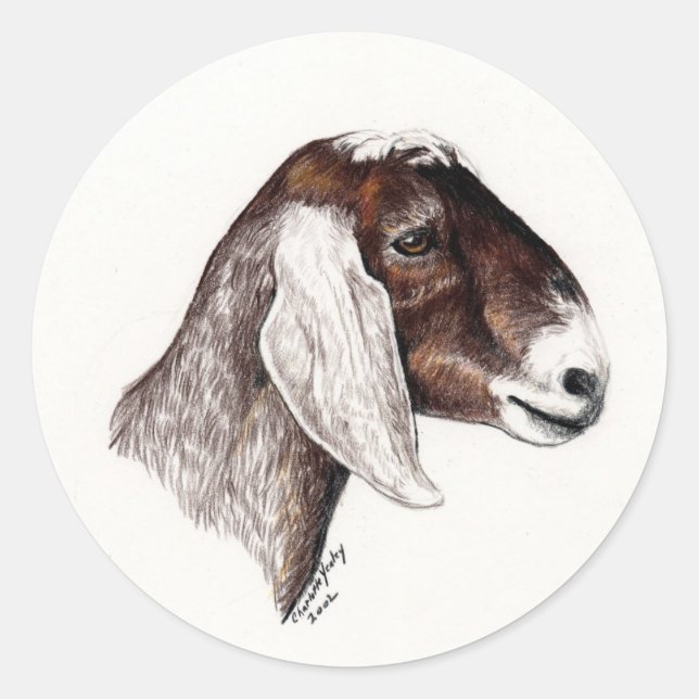 Nubian Goat Art Sticker (Vorderseite)