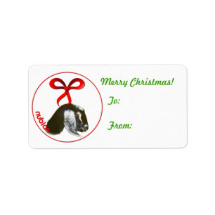 Nubian Goat Weihnachtsgeschenk Tag Sticker Adressaufkleber