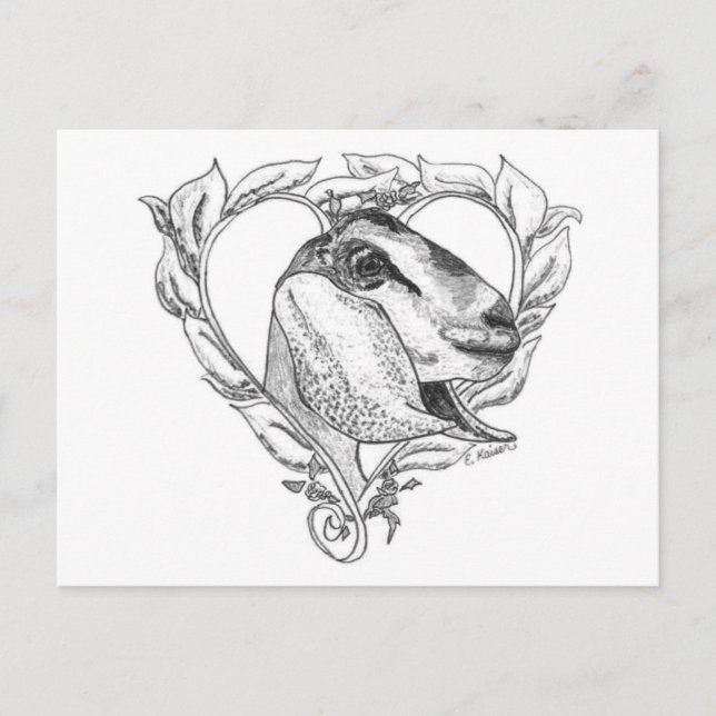 Nubian Head im Herzen Postkarte (Vorderseite)