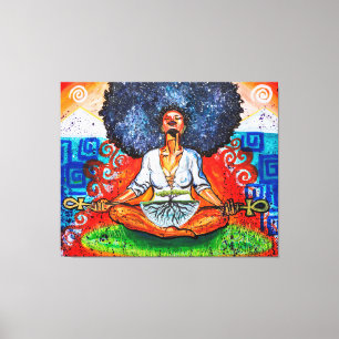 Nubian Kush 50" x 40" großer eingewickelter Leinwanddruck