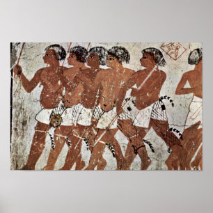 Nubian Mercenaries von Maler Der Grabkammer Des Ze Poster