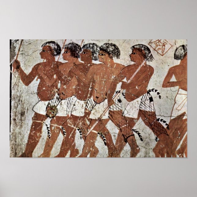 Nubian Mercenaries von Maler Der Grabkammer Des Ze Poster (Vorne)