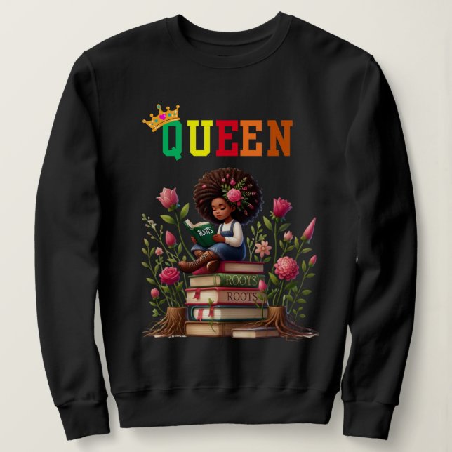 Nubian Queen: Geschichte Frauenpullover Sweatshirt (Design vorne)