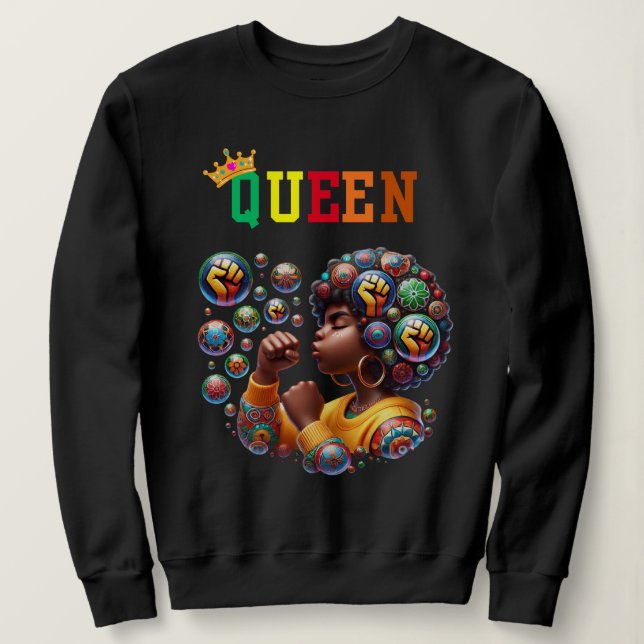Nubian Queen: Power Women's Sweatshirt (Design vorne)