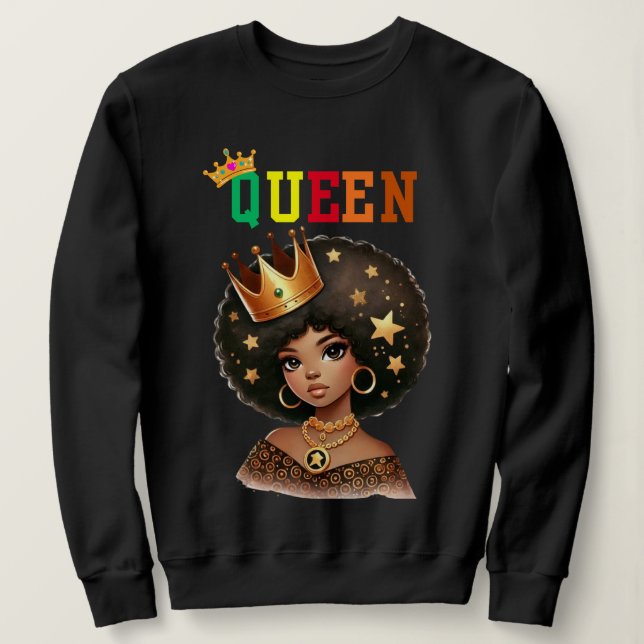 Nubian Queen: Royalty Women's Sweatshirt (Design vorne)