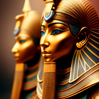 Nubian Warrior Königin Ägyptische Kunst Print on C Quadratische Wanduhr