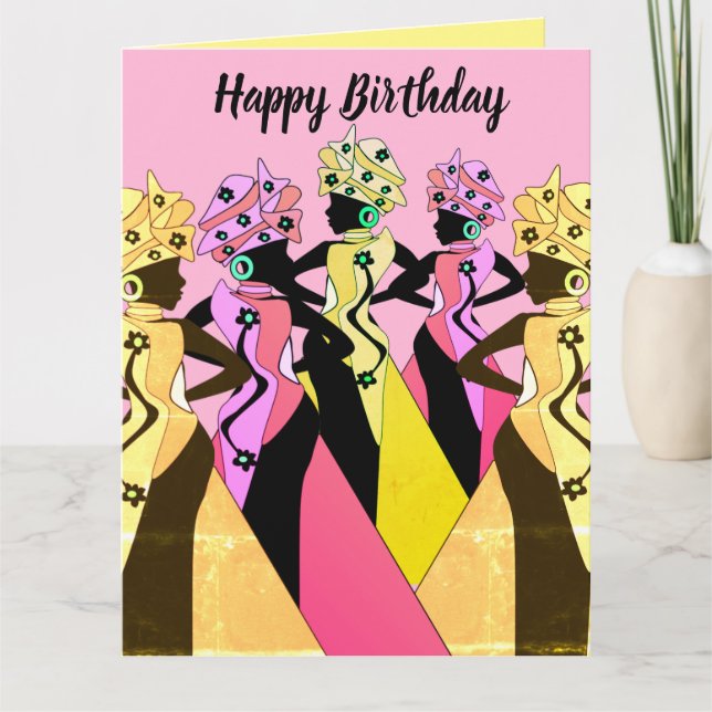 Nubian Women Art African American Birthday Card Karte (Vorderseite)
