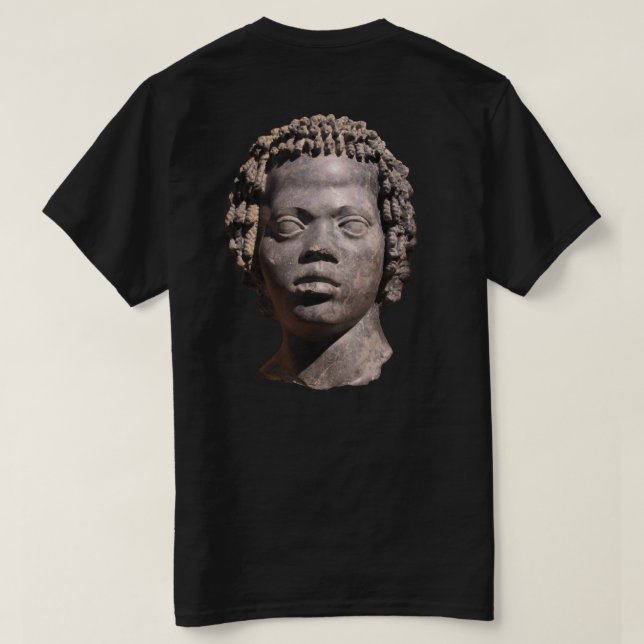 Nubische Statue T-Shirt (Design Rückseite)
