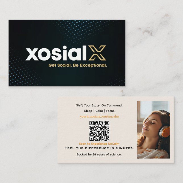 NuCalm Product Business Card – xosialX   Visitenkarte (Vorne/Hinten)