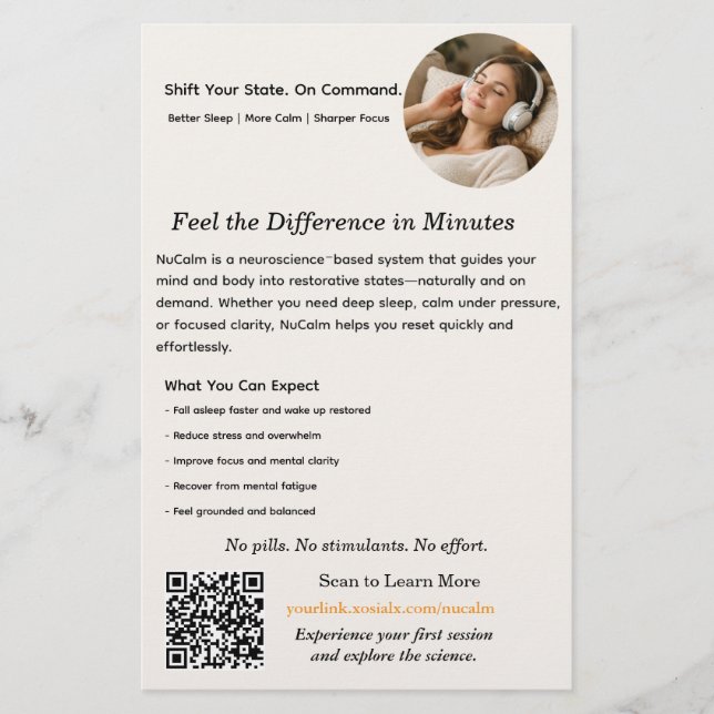 NuCalm Product Sheet - xosialX Flyer (Vorne)