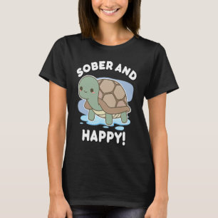 Nüchtern und glückliche süße Schildkröte Chibi Gen T-Shirt
