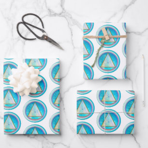Nüchterne Erholung Kreislaufdreieck Kristallfest Geschenkpapier Set
