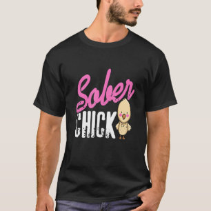 Nüchterne Huhn Retro Nüchternheit Lustige Designs  T-Shirt