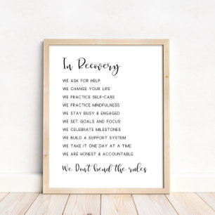 Nüchterne Unterstützung, Erholung der Abhängigkeit Poster