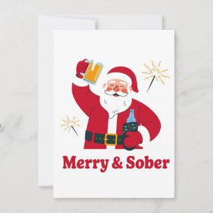 Nüchterner Weihnachtsmann Nüchternheit Weihnachten Mitteilungskarte