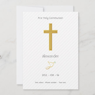 Nüchternes Kreuz auf Reliefpapier Einladung