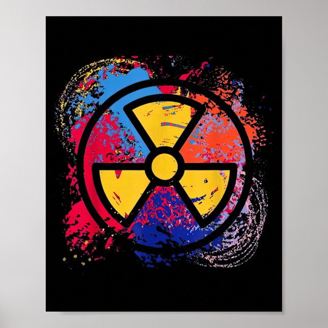 Nuclear Medicine Radiation Symbol Colorful Radiolo Poster (Vorne)