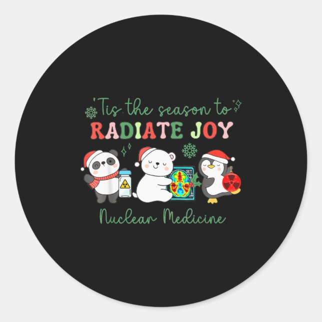 Nuclear Medicine Tech Christmas Holiday Radiology  Runder Aufkleber (Vorderseite)