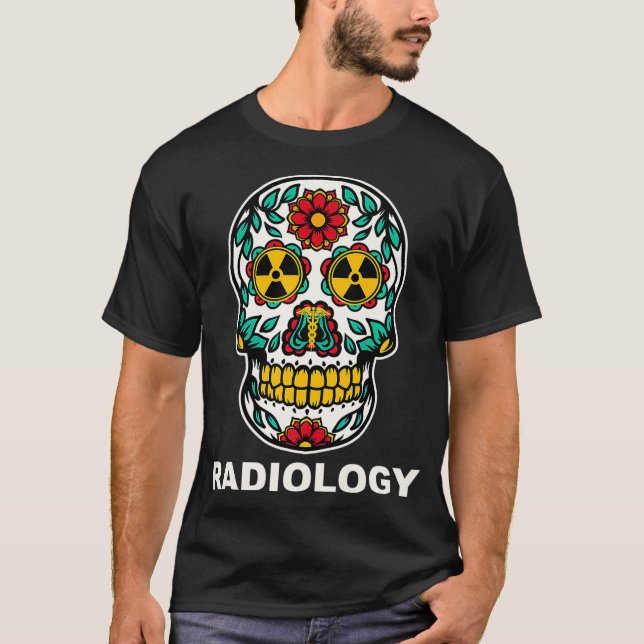 Nuclear Radiation Radioactive Symbol Sugar Skull R T-Shirt (Vorderseite)