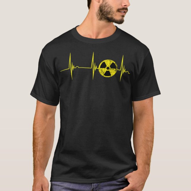 Nuclear Strahlung Heartbeat EKG Pulse Fallout Symb T-Shirt (Vorderseite)