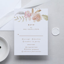 Nude Romantic Watercolor Florals Wedding