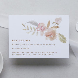 Nude Romantische Wasserfarben Florals Hochzeitsemp Begleitkarte