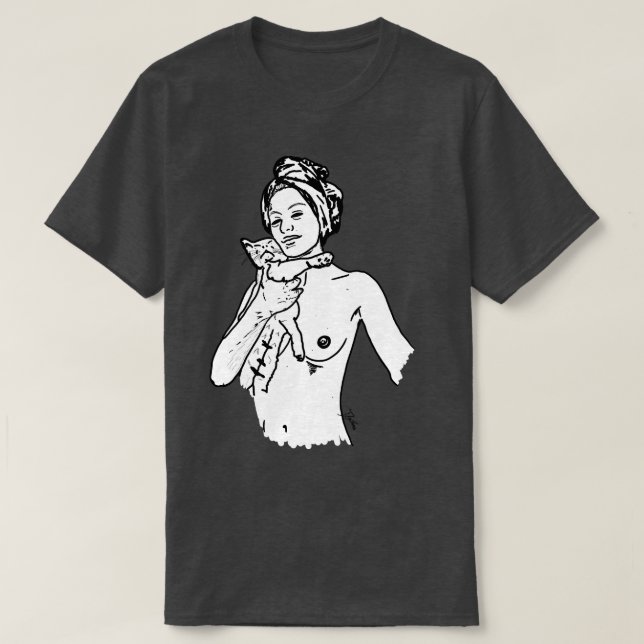 NUDEART von der Katze domestiziert T-Shirt (Design vorne)