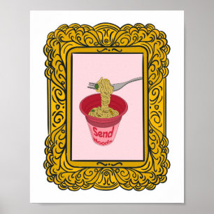 Nudel, lustige Noodles senden Poster