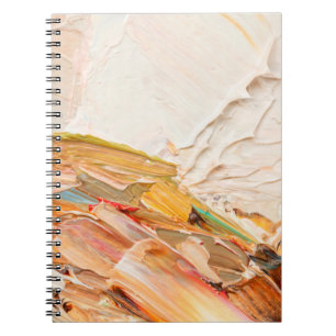 Nudelfarben und Reliefs aus Nudelöl. Primärprotoko Notizblock