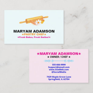 Nudelholz für Patisserie   Blumen-Logo-Slogan für  Visitenkarte