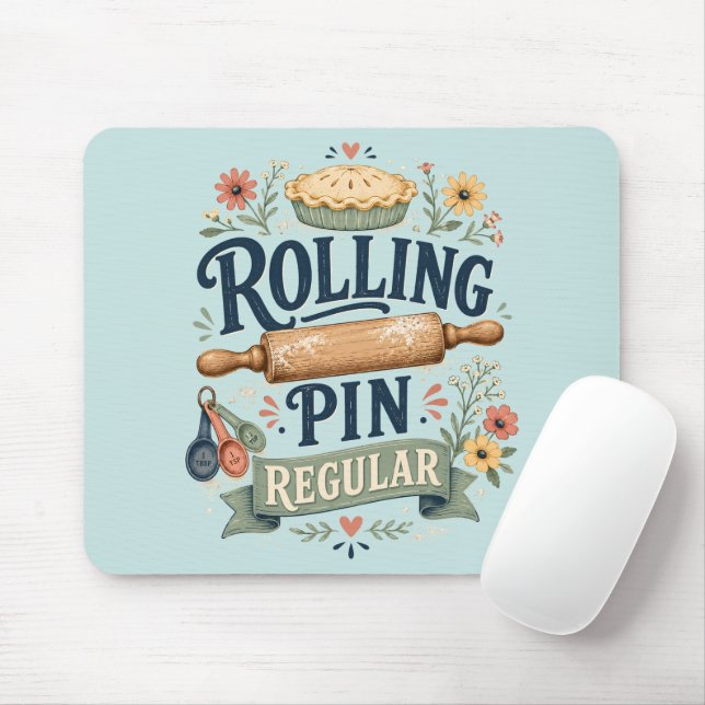 Nudelholz Reguläre Cottage-Bäckerin Mousepad (Mit Mouse)