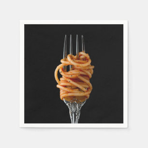 Nudeln auf einer Gabel, Food Spaghetti Serviette