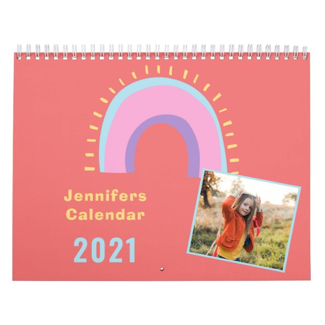 Nudeln Girl Regenbogen Foto personalisiert Kalender (Titelbild)