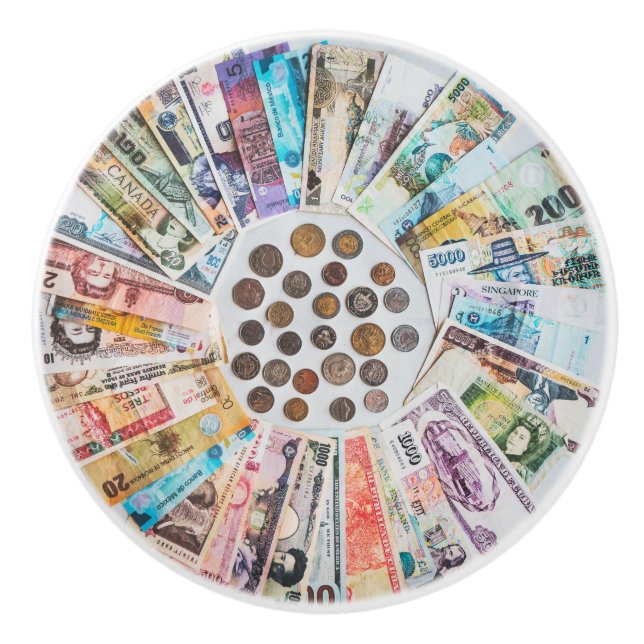 Nudeln in Fremdwährung Keramikknauf (Vorderseite)