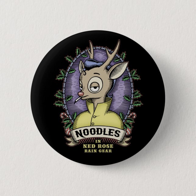 Nudeln in Ned-Rose Regengetriebe Button (Vorderseite)