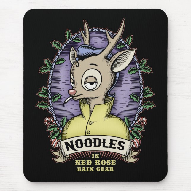 Nudeln in Ned-Rose Regengetriebe Mousepad (Vorne)