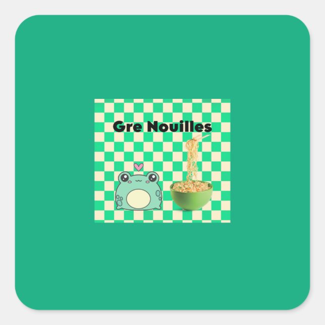 Nudeln Quadratischer Aufkleber (Vorderseite)