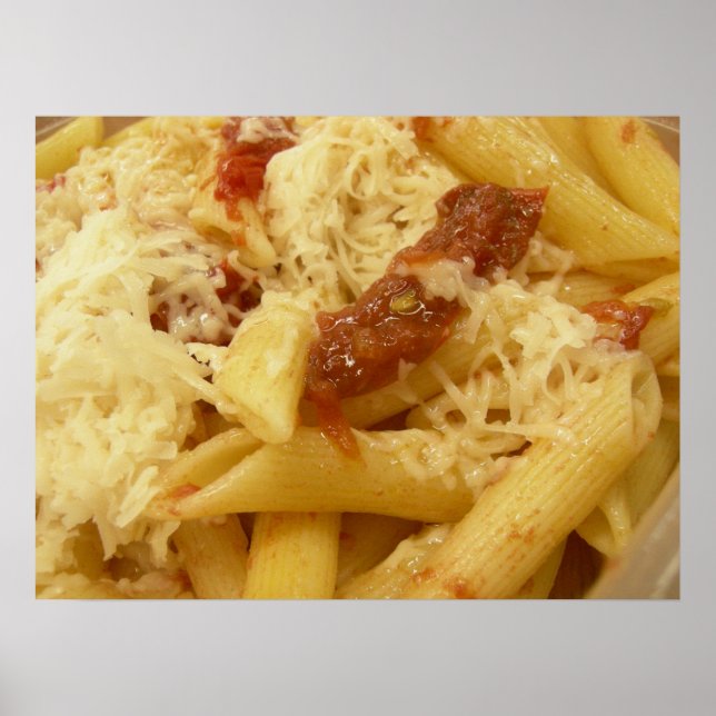 Nudeln, Tomaten und Käse Poster (Vorne)