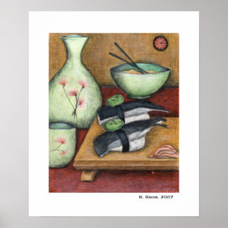 Nudeln und Fische Poster