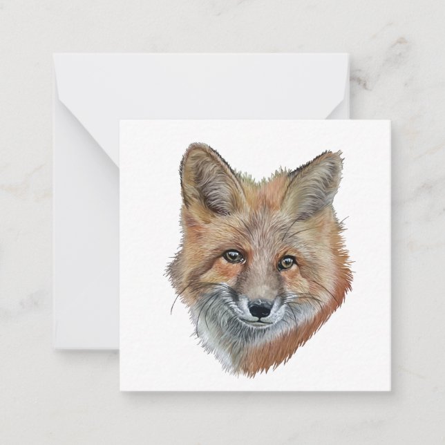 Nudelstiftfuchs Postkartenstil Mitteilungskarte (Vorderseite)