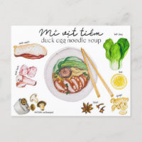 Nudelsuppe aus Enten - Postkarte